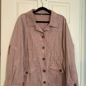 Maurices Dusty Pink Button-Front Jean Jacket